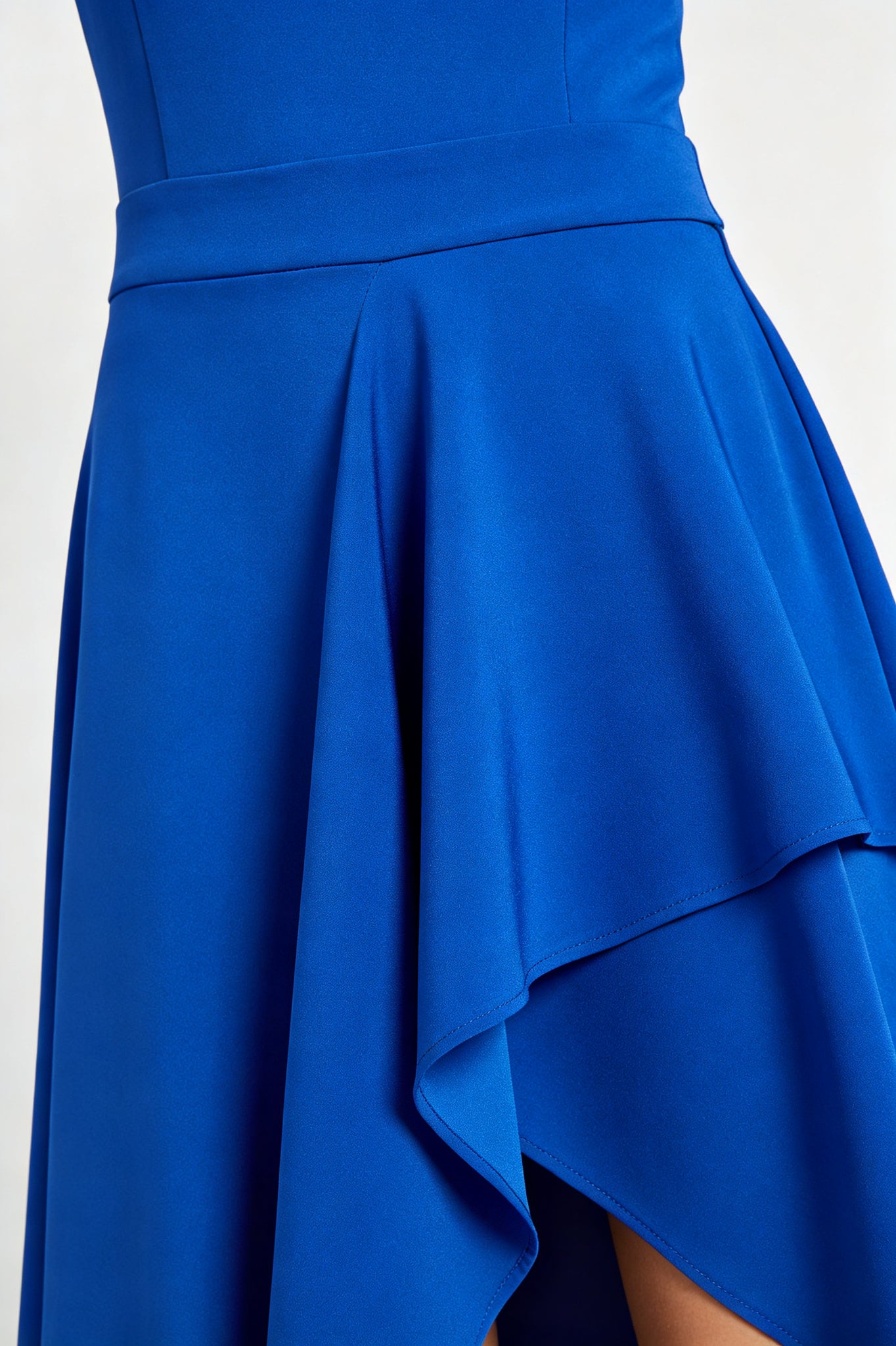 Royal Blue Asymmetrical Sleeveless Midi Dress - view 4