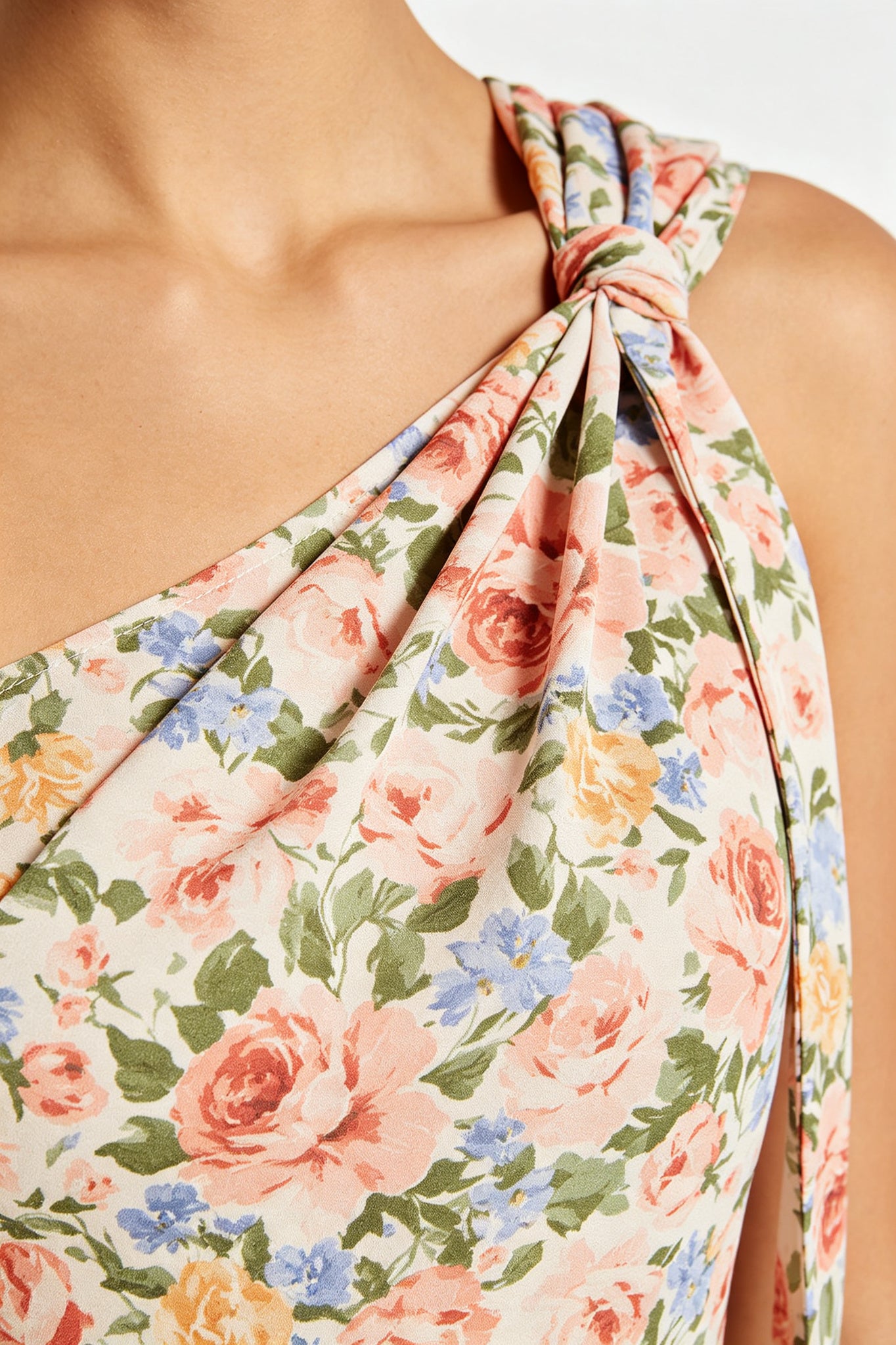 One-Shoulder Floral Print Maxi Dress - view 3