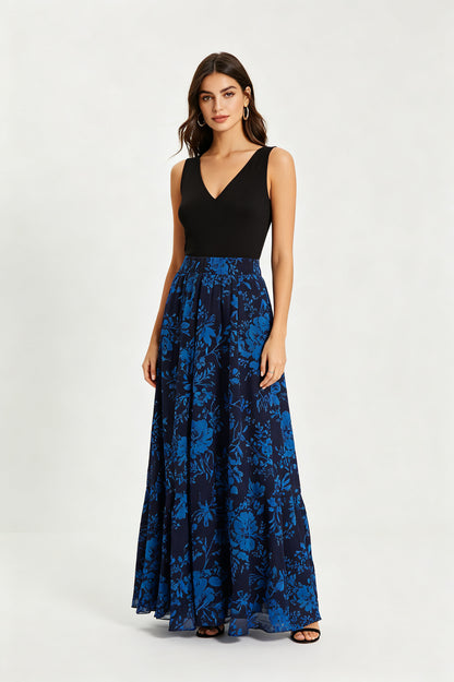 Bohemian Sleeveless Top Floral Maxi Skirt Set - view 5